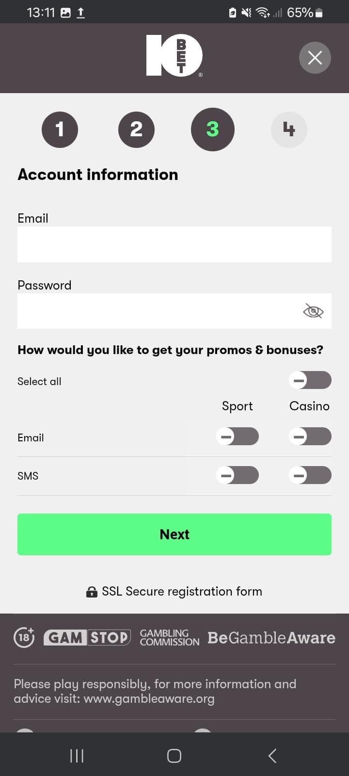 10bet Registration Guide