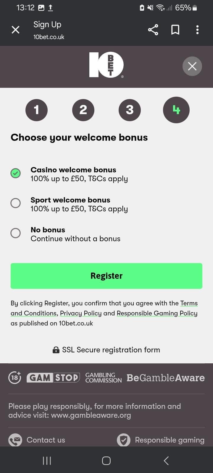 10bet Registration Guide