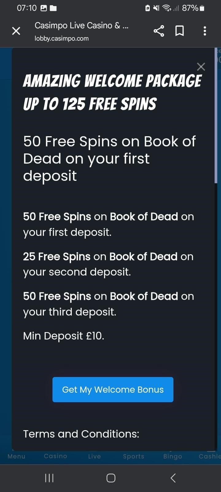 125 free spins