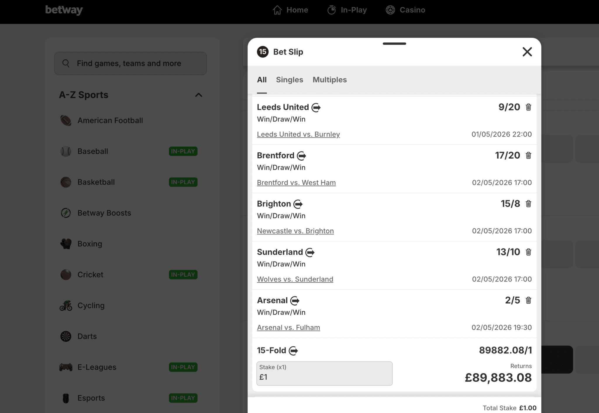 £1 In, £89,883 Out