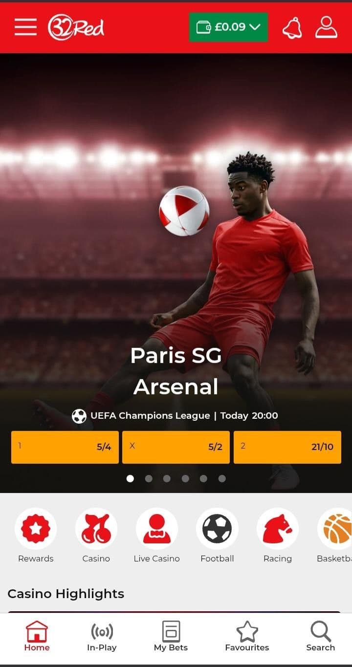 32Red Sports Betting Odds 