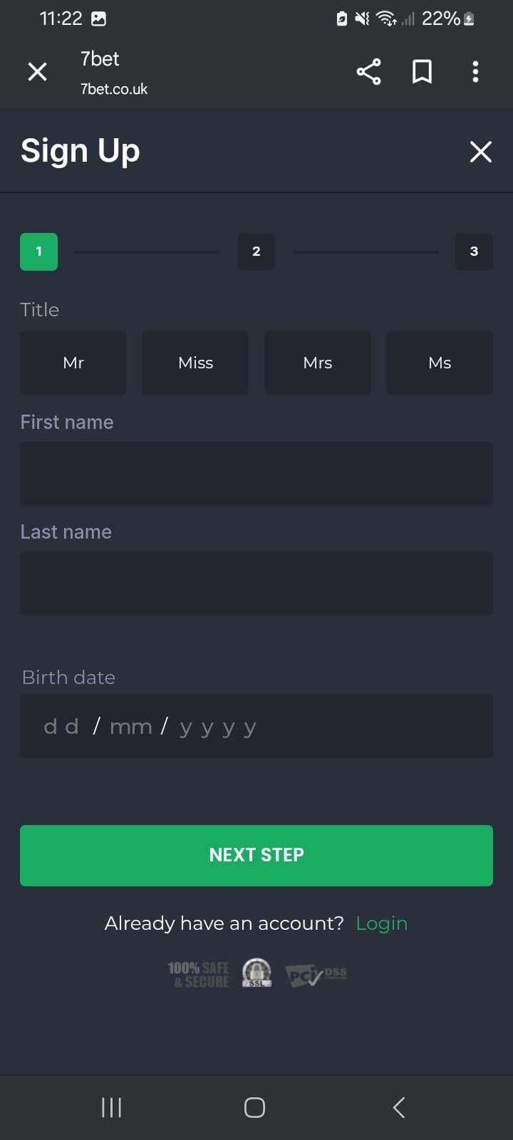 7Bet Registration Guide