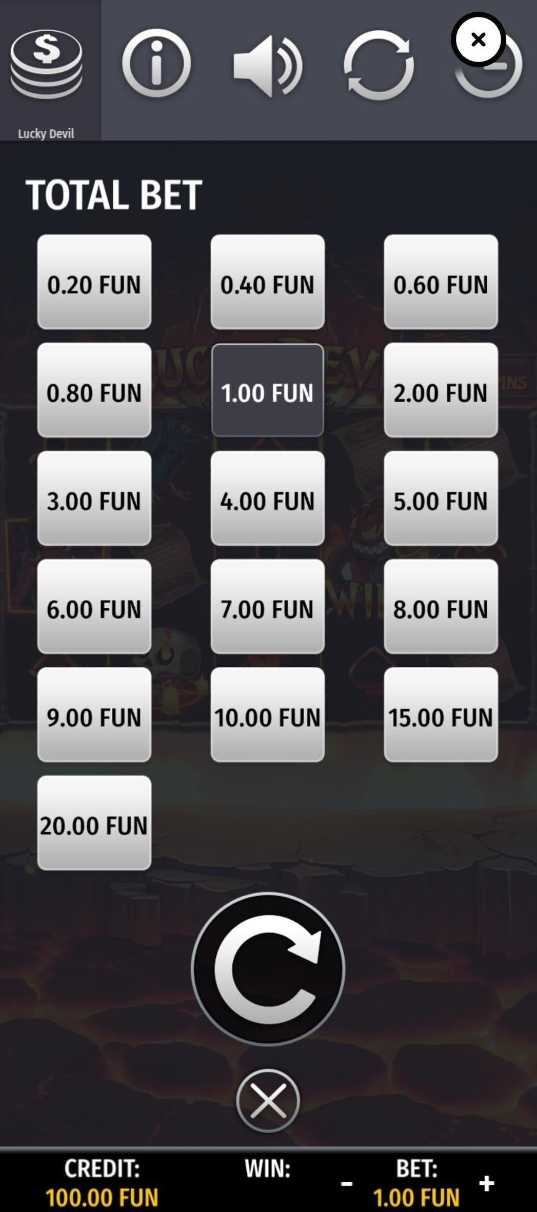 Adjust your coin value and bet level