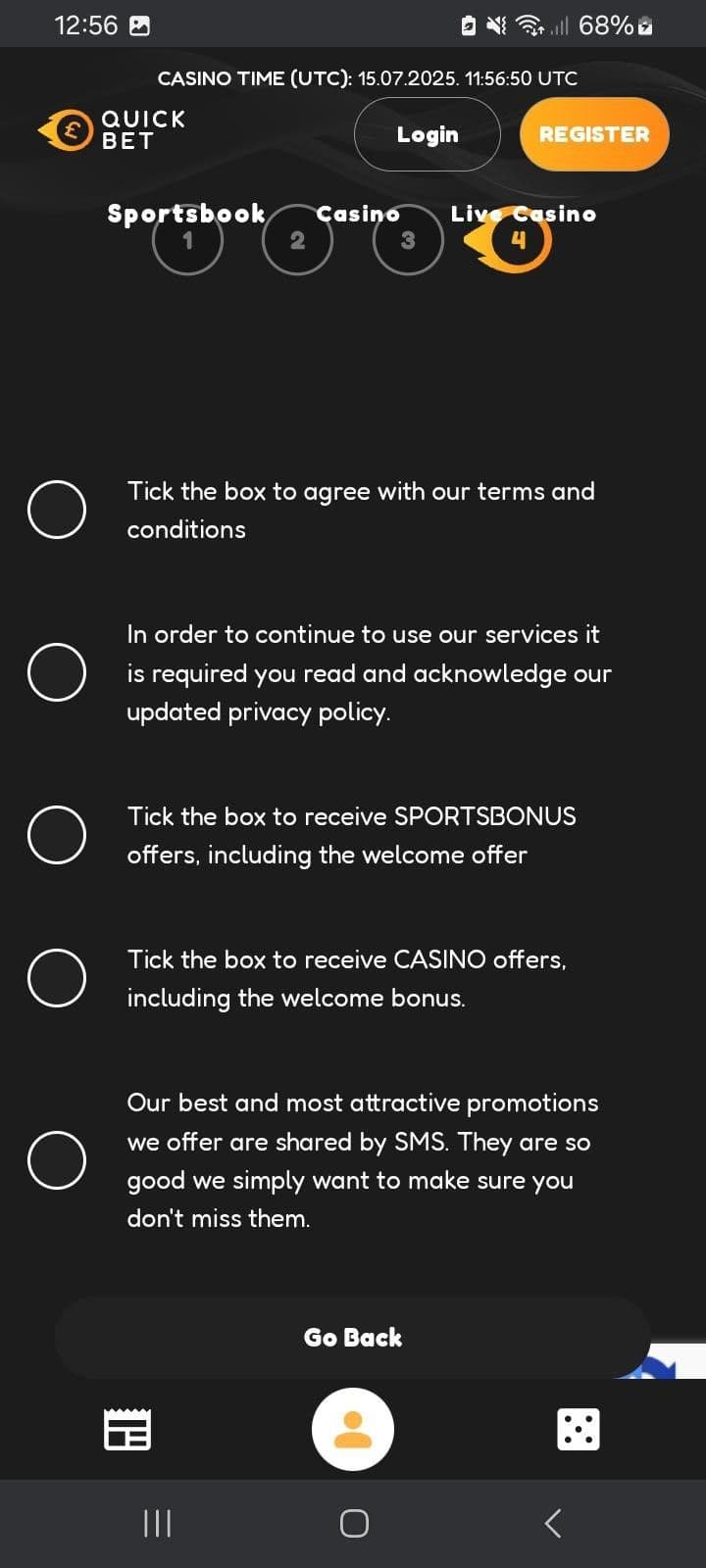 Agree to the terms and conditions