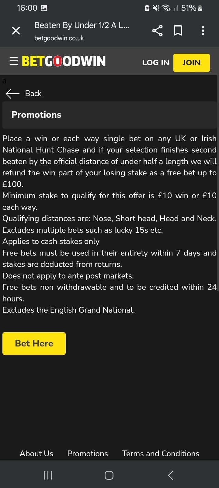 Beaten by Under ½ a Length