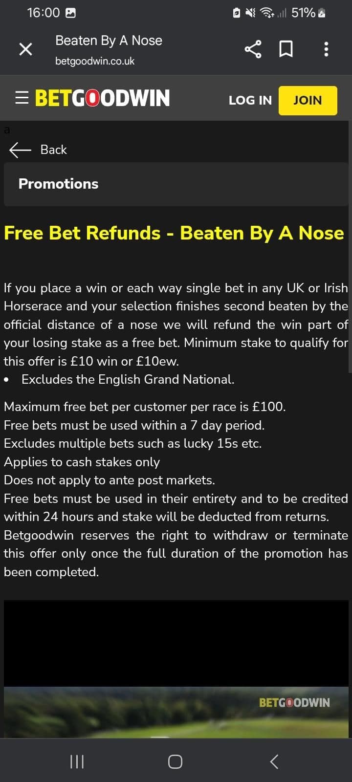 Beaten by a Nose