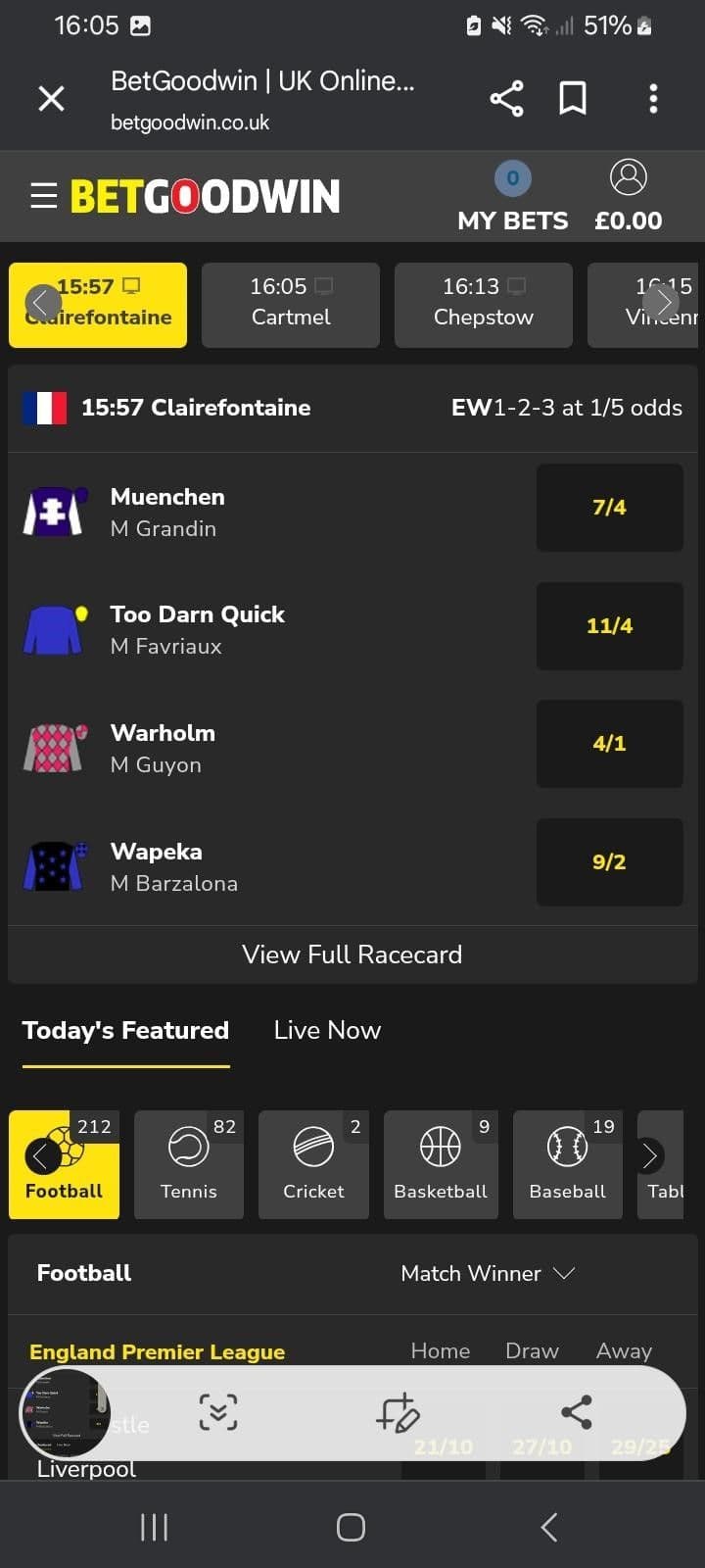 BetGoodwin Sports Betting Odds