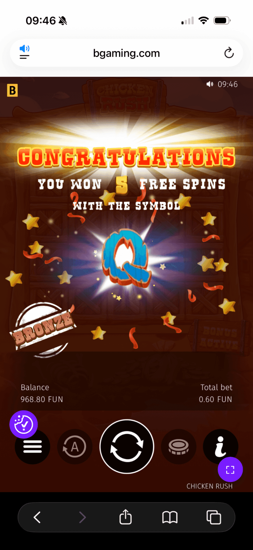 Bonus symbols chicken rush!