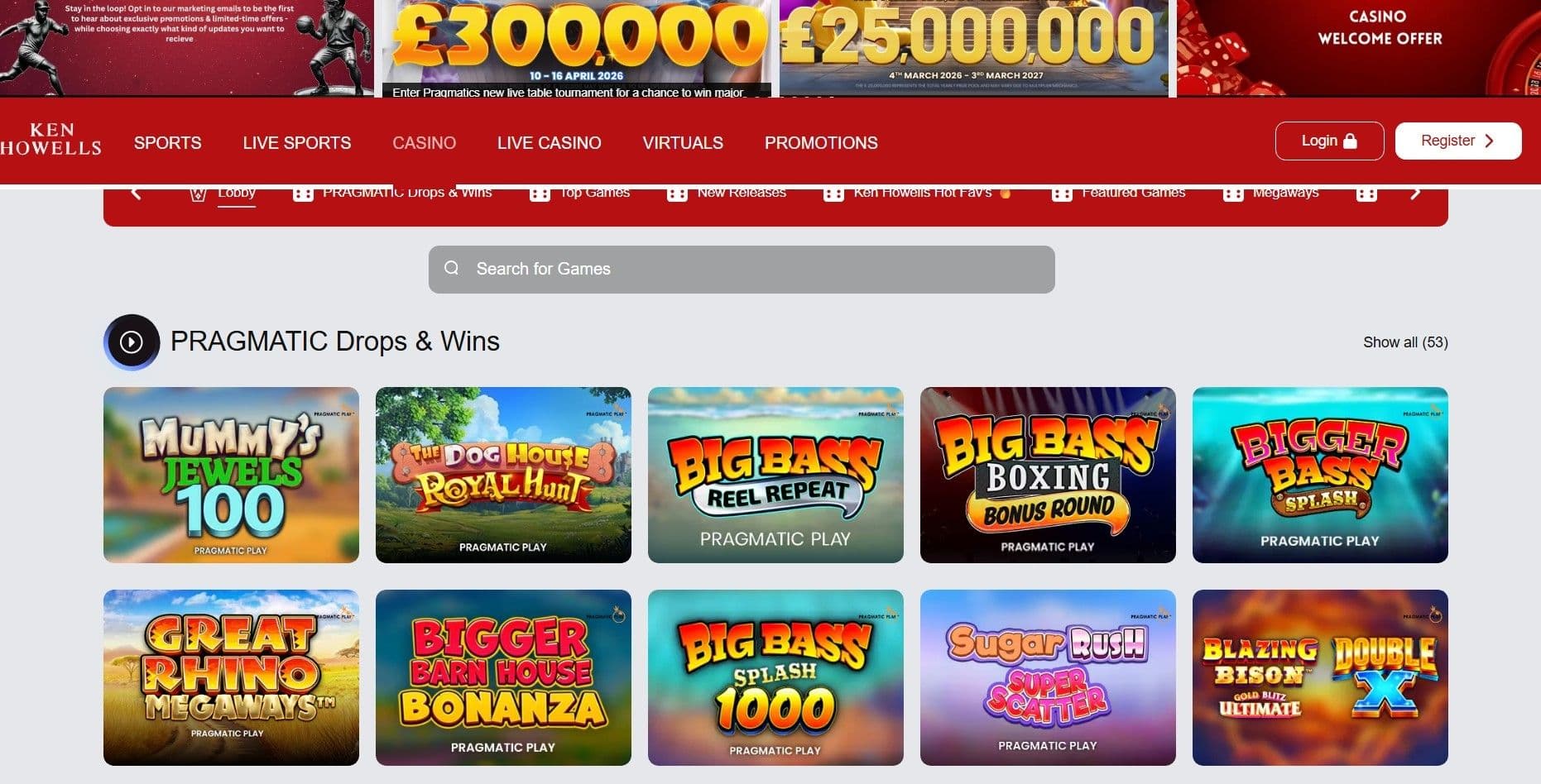 Casino Game Selection!