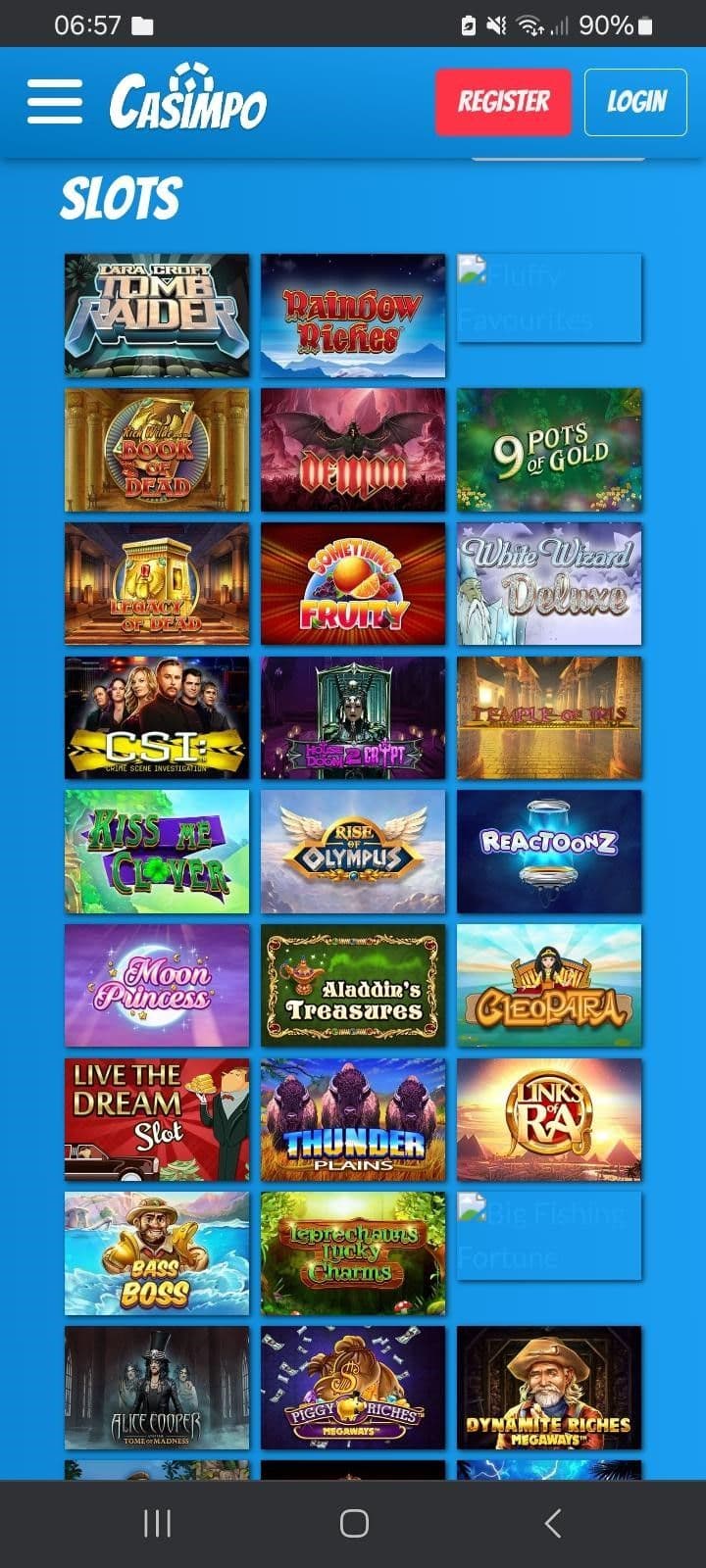 Casino Game Selection 