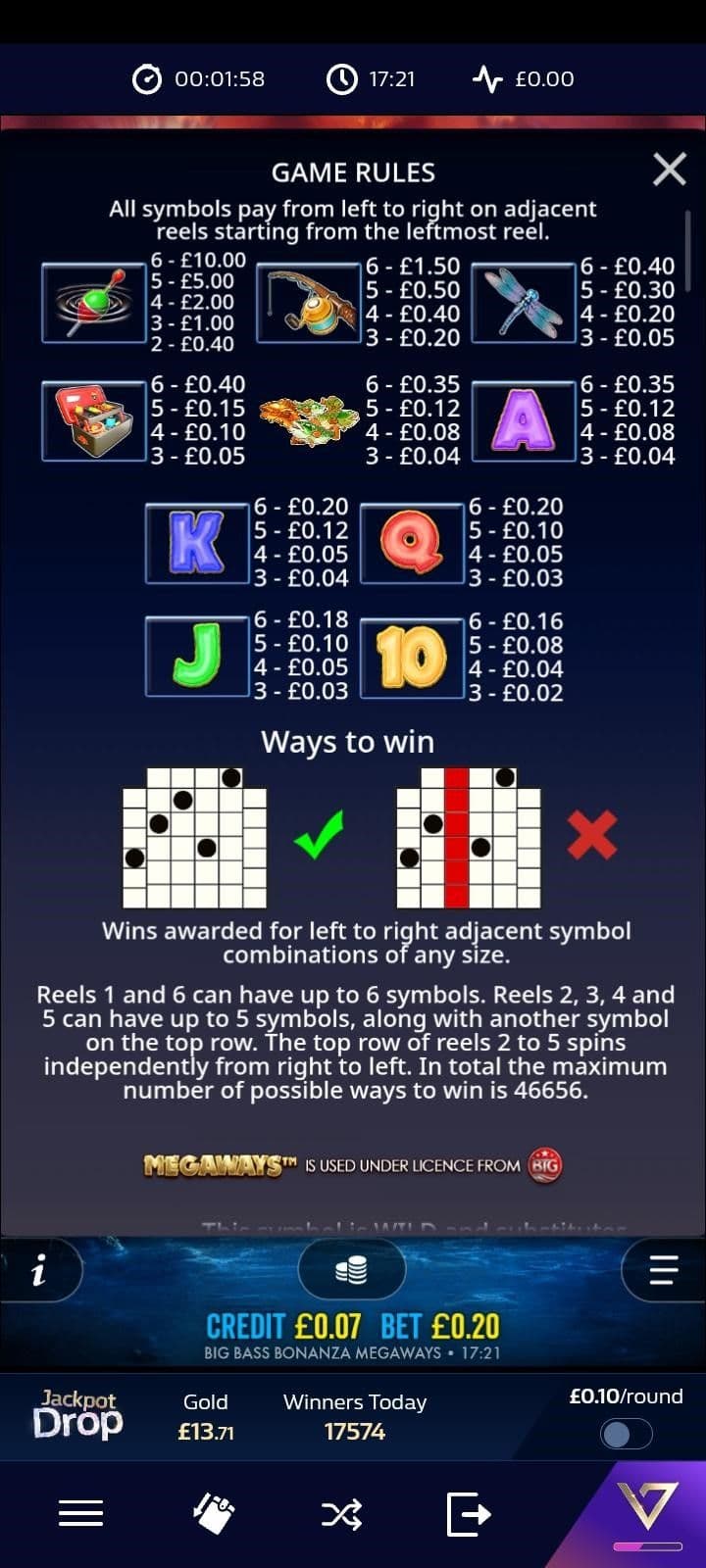 Check the paytable to understand the symbols