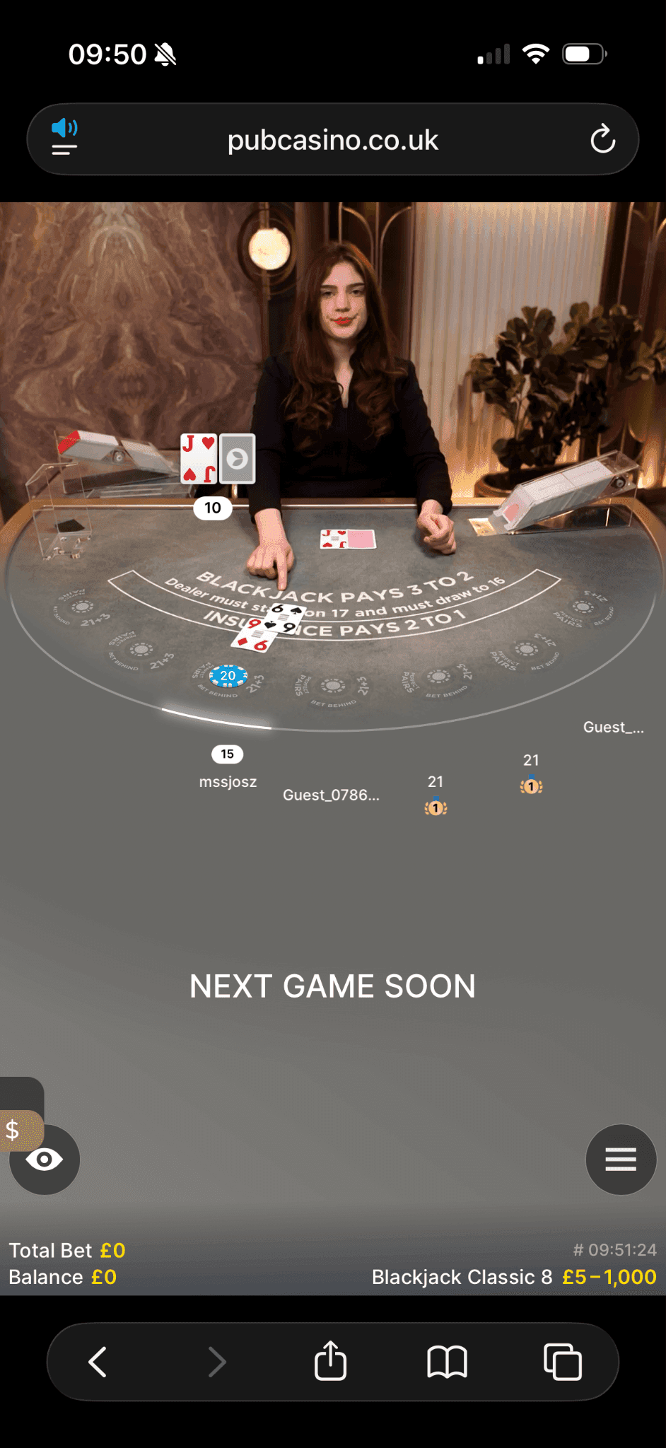 Choose the player you want to bet behind