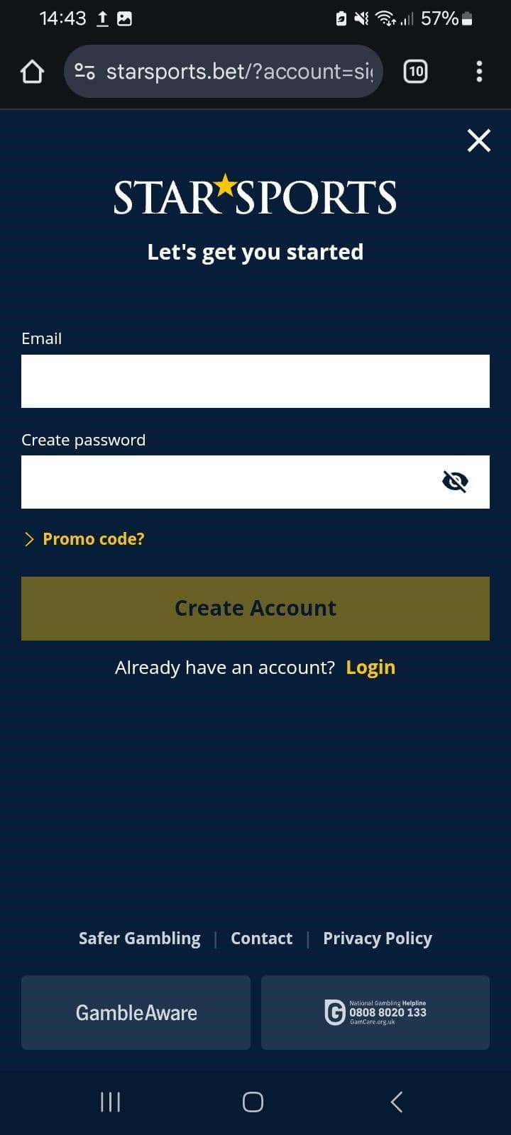 Click on the “Sign up”.jpg