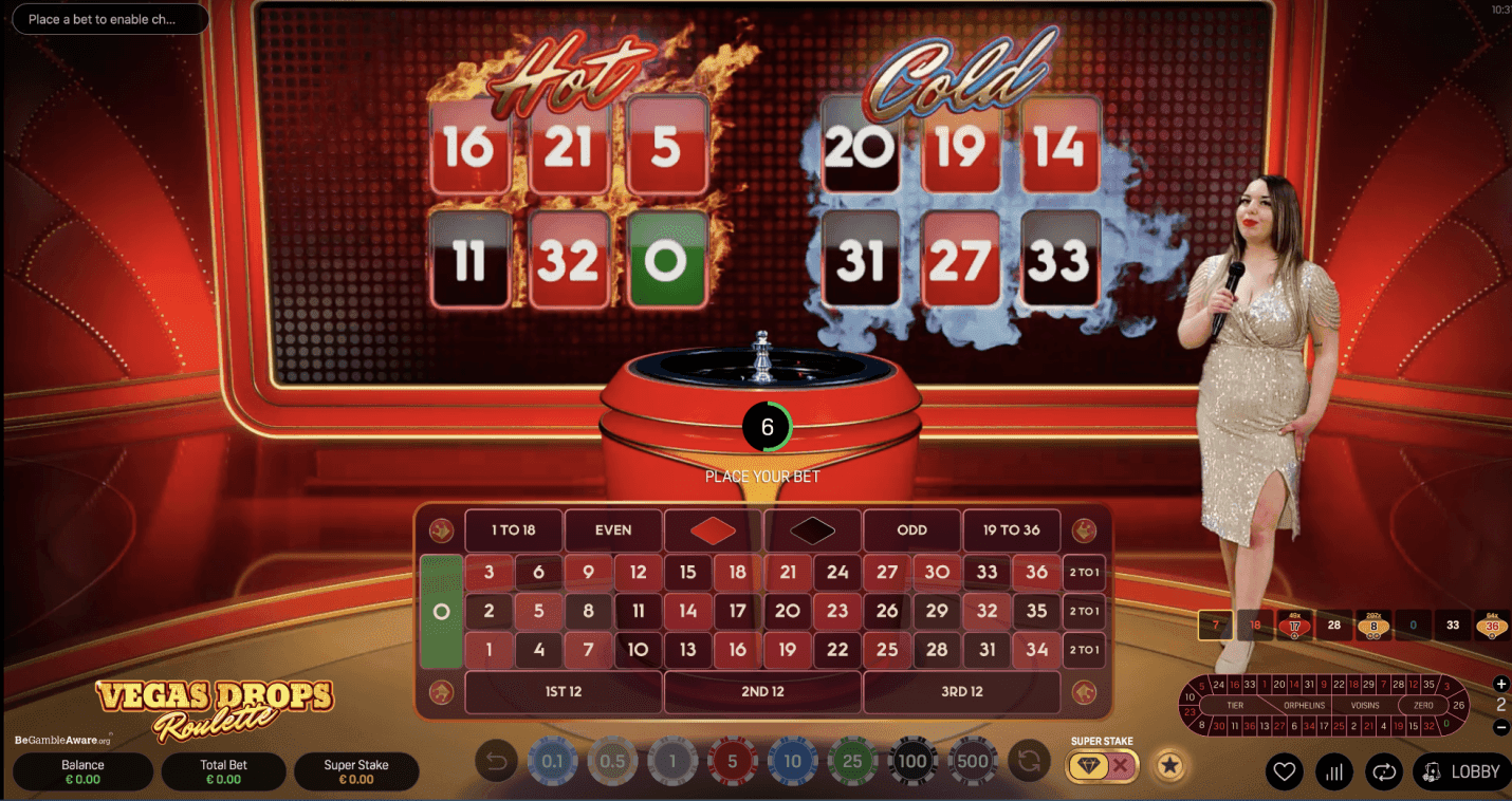 Click on the chips at the bottom of the screen 