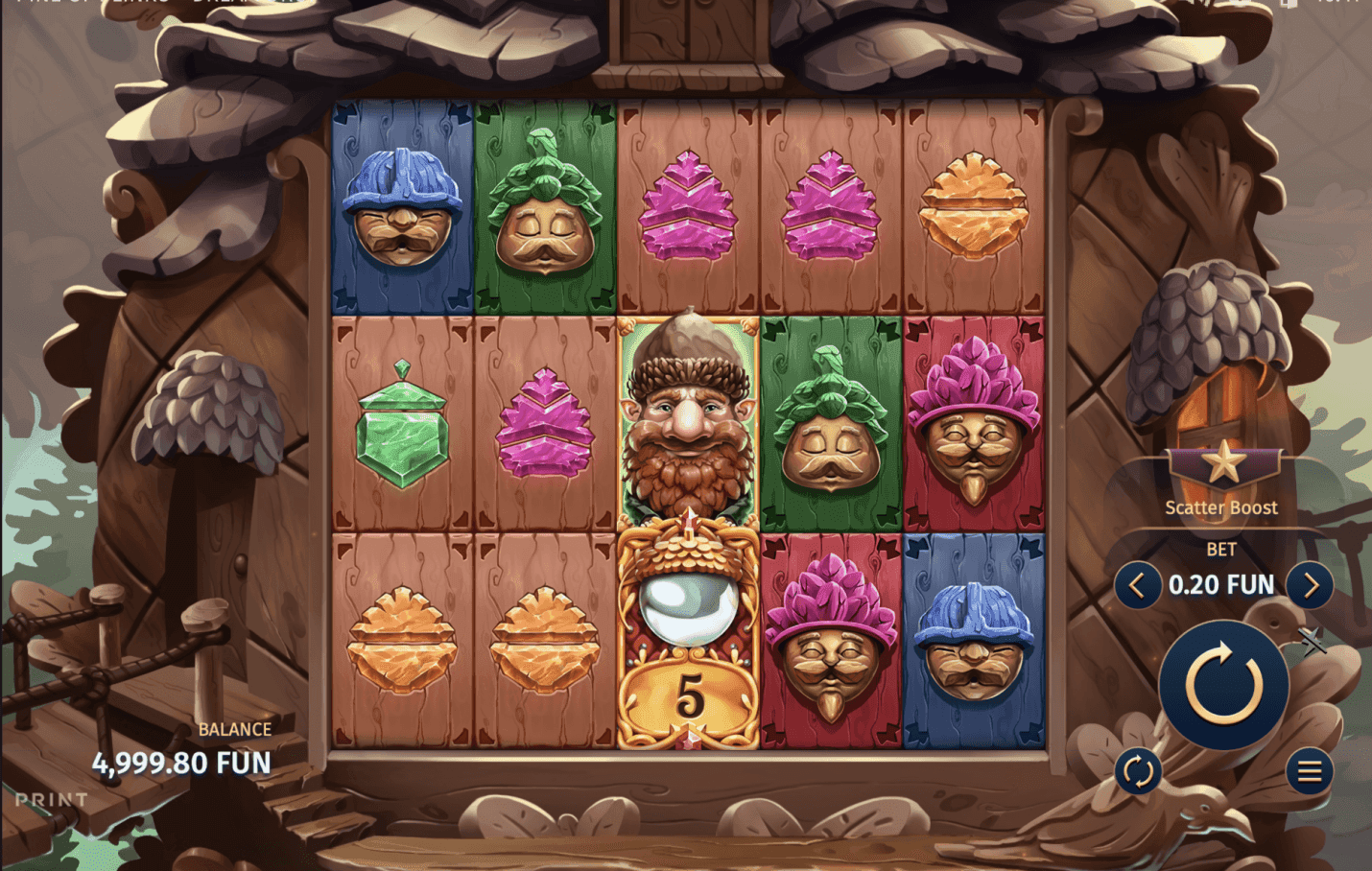 Click on the spin button and watch the reels 