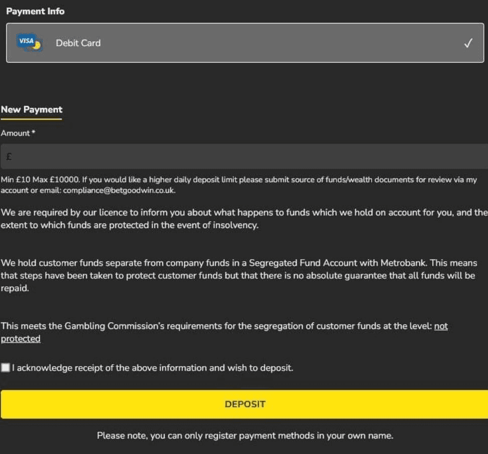 Confirm the transaction