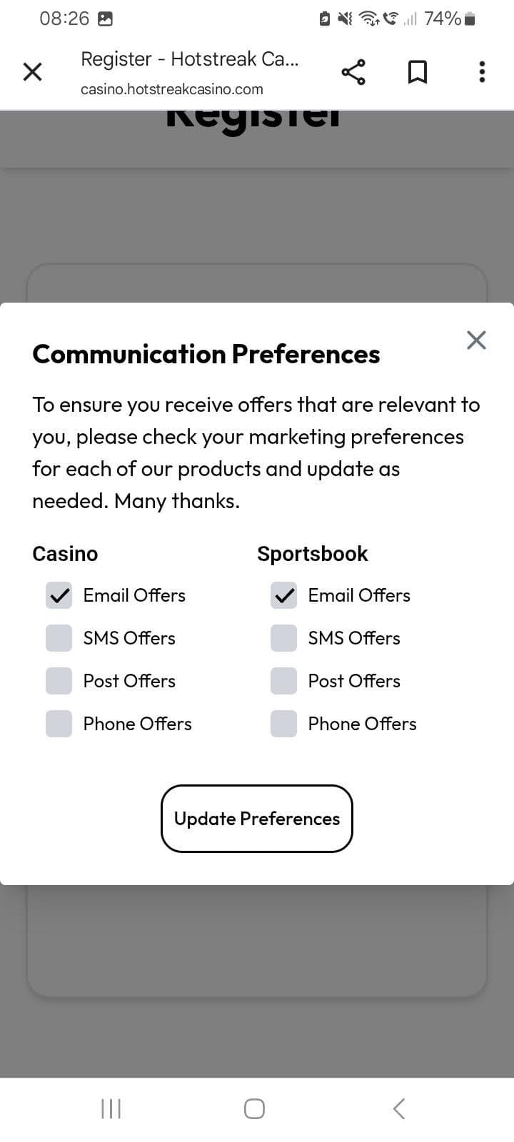 Confirm your preferred communication method.