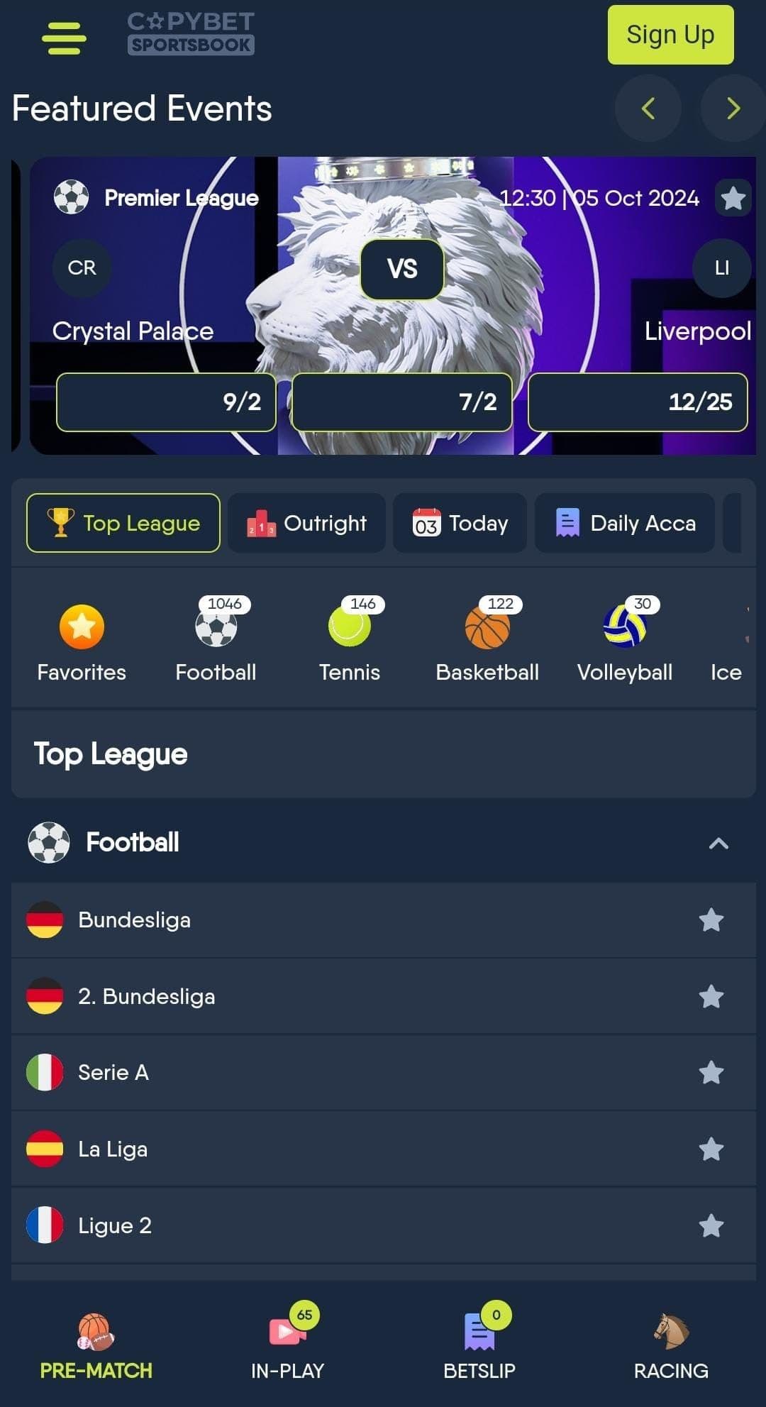 Betting with CopyBet Mobile App