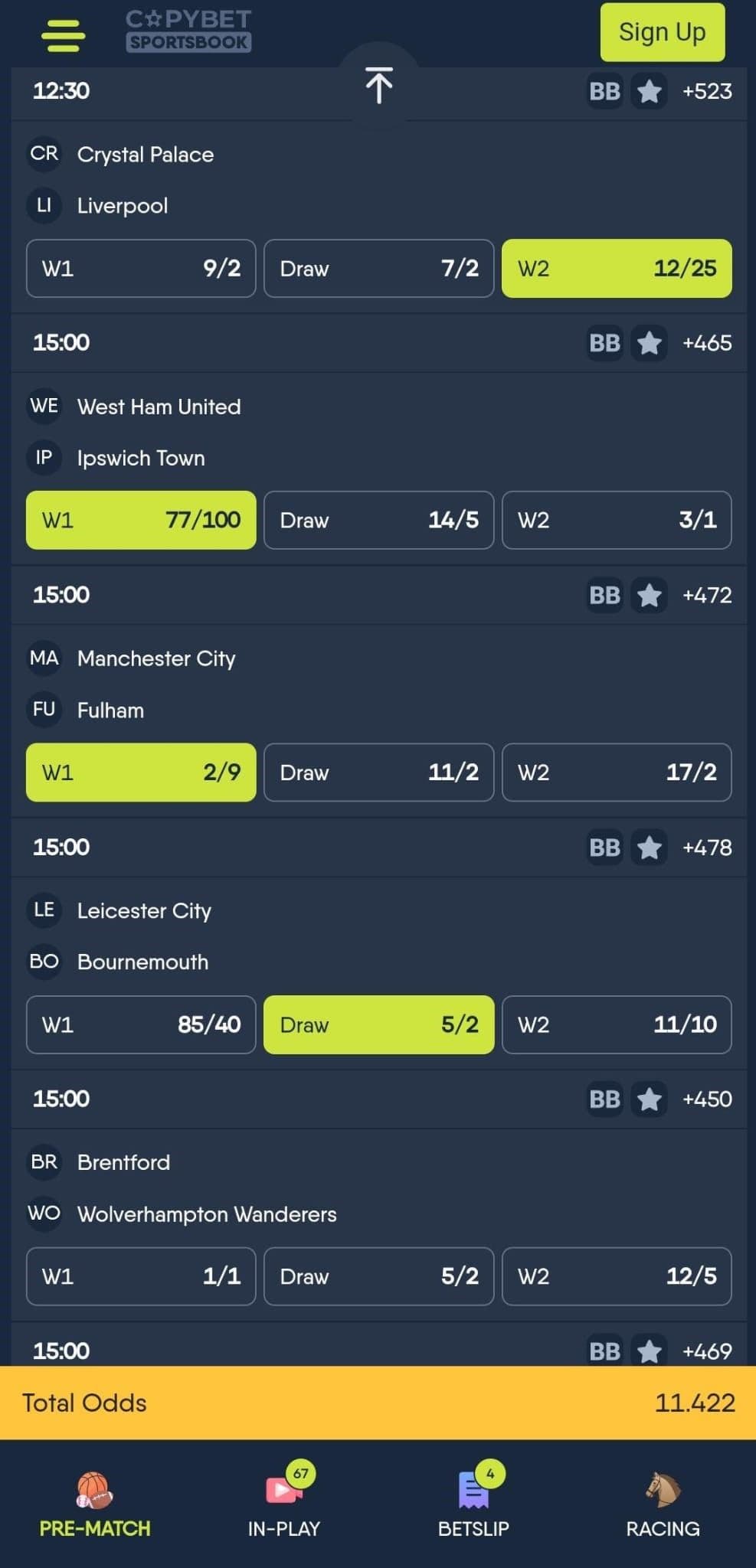 Betting with CopyBet Mobile App