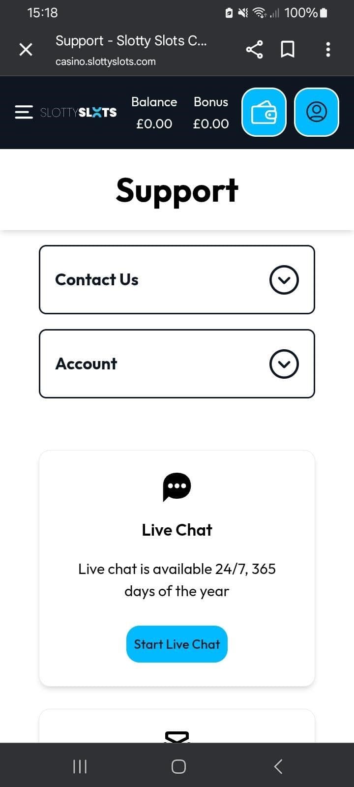 Customer Support Slotty slot
