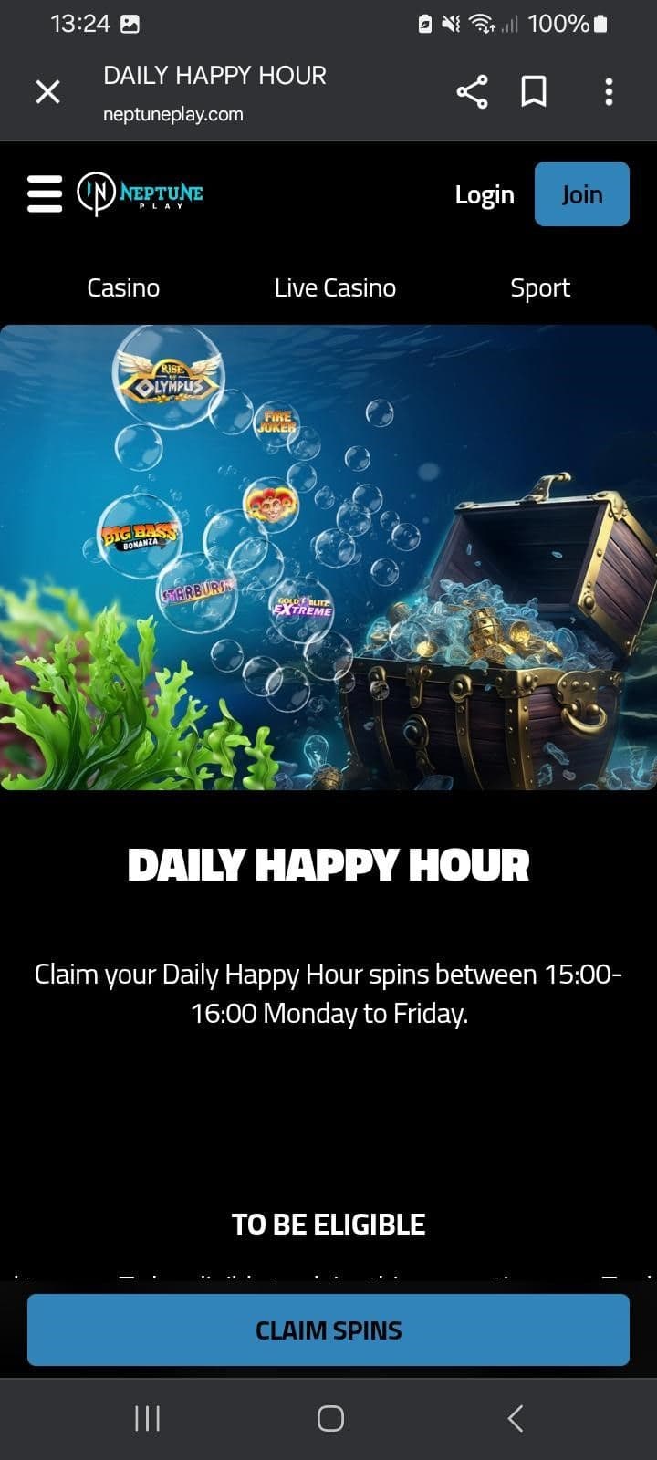 Daily Happy Hour