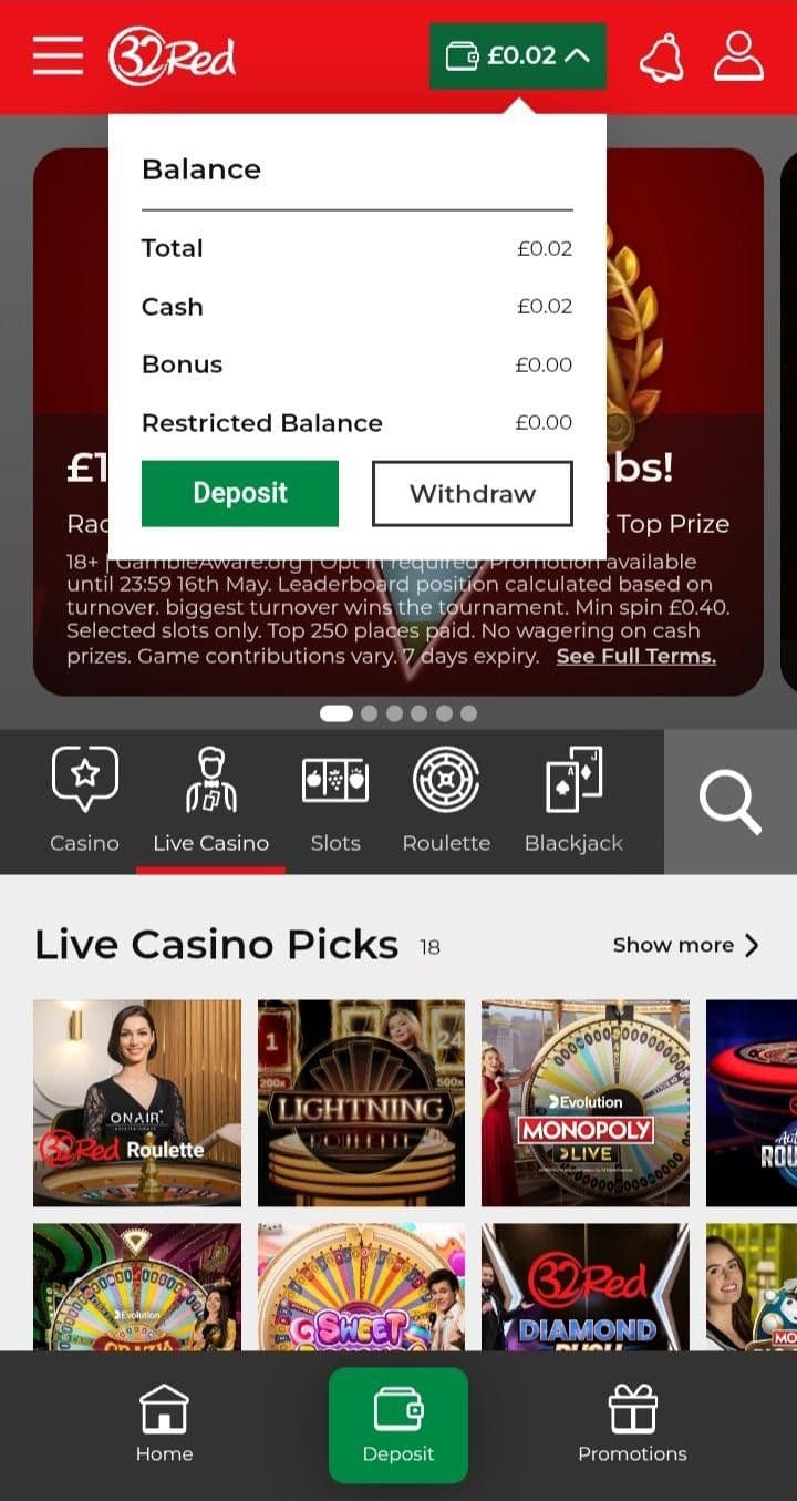 Deposit Funds at 32Red 2.jpg