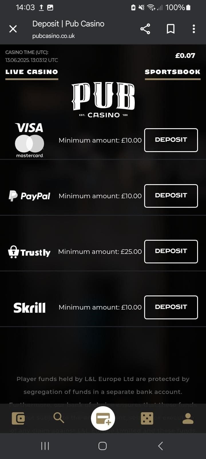 Deposit from Mobile or App