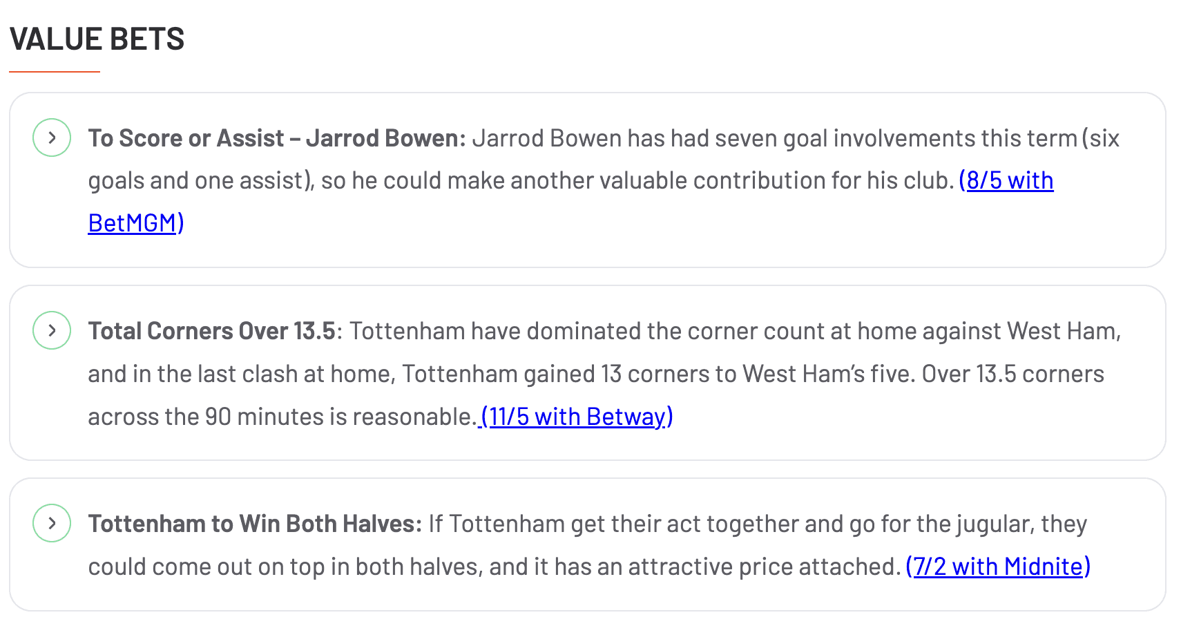 Despite Tottenham being the favourites at home