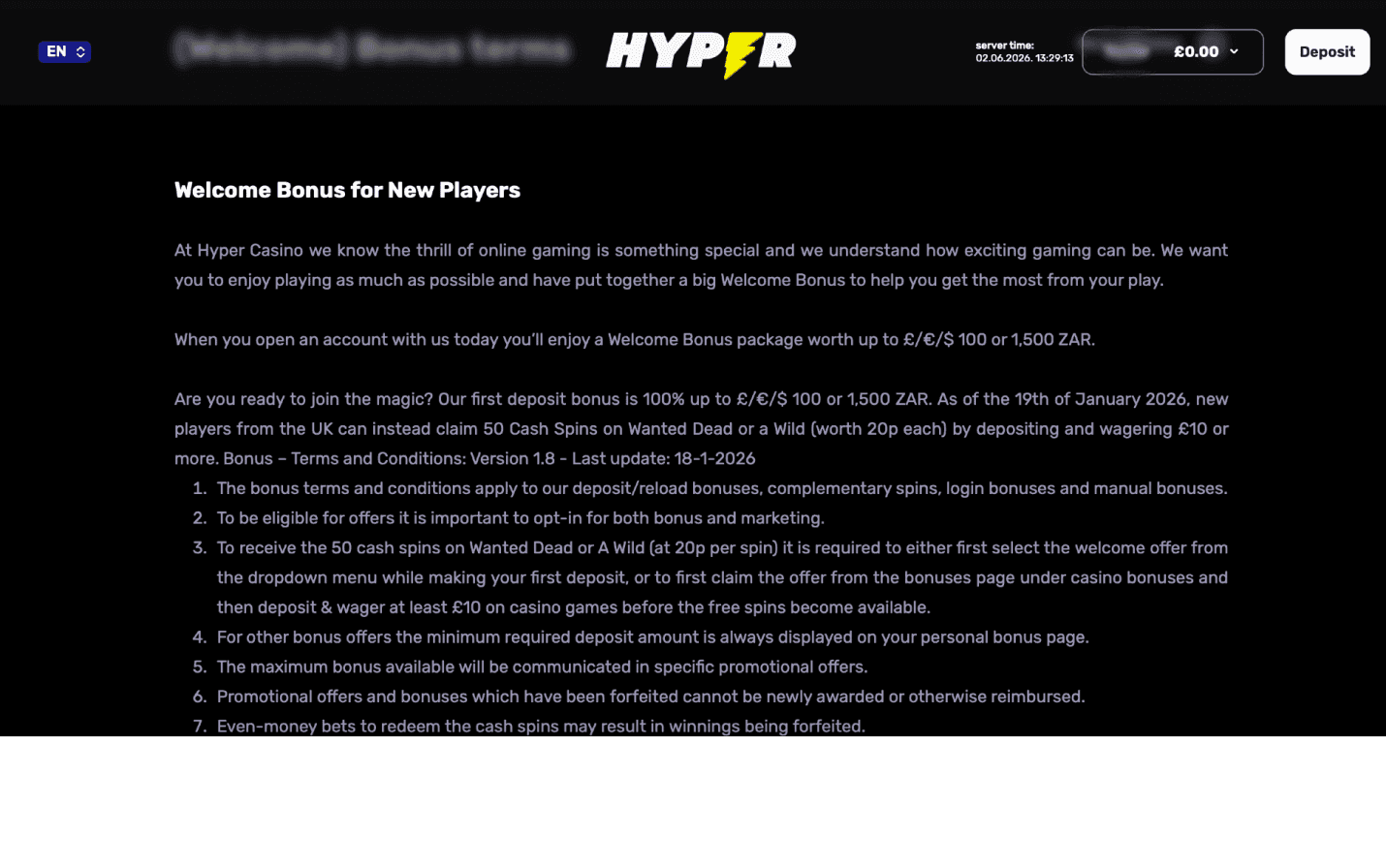Does Hyper Casino Have a Welcome Bonus