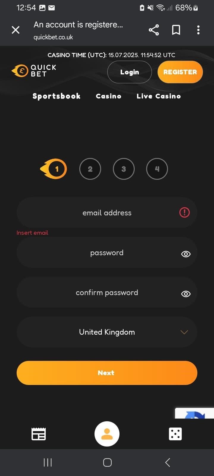 Enter your email address Quickbet.jpg