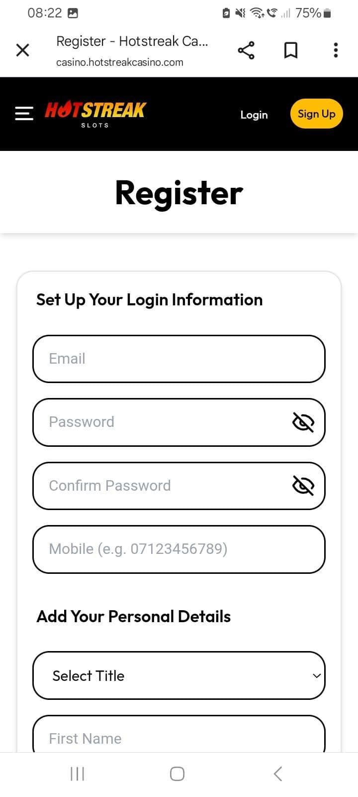 Enter your personal information Hot streak review