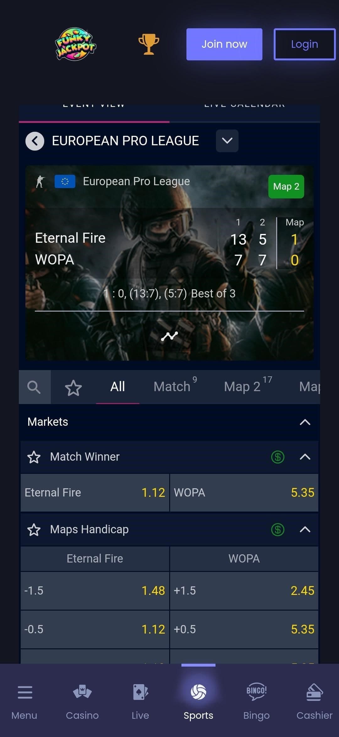 Esports Live Betting & Streaming