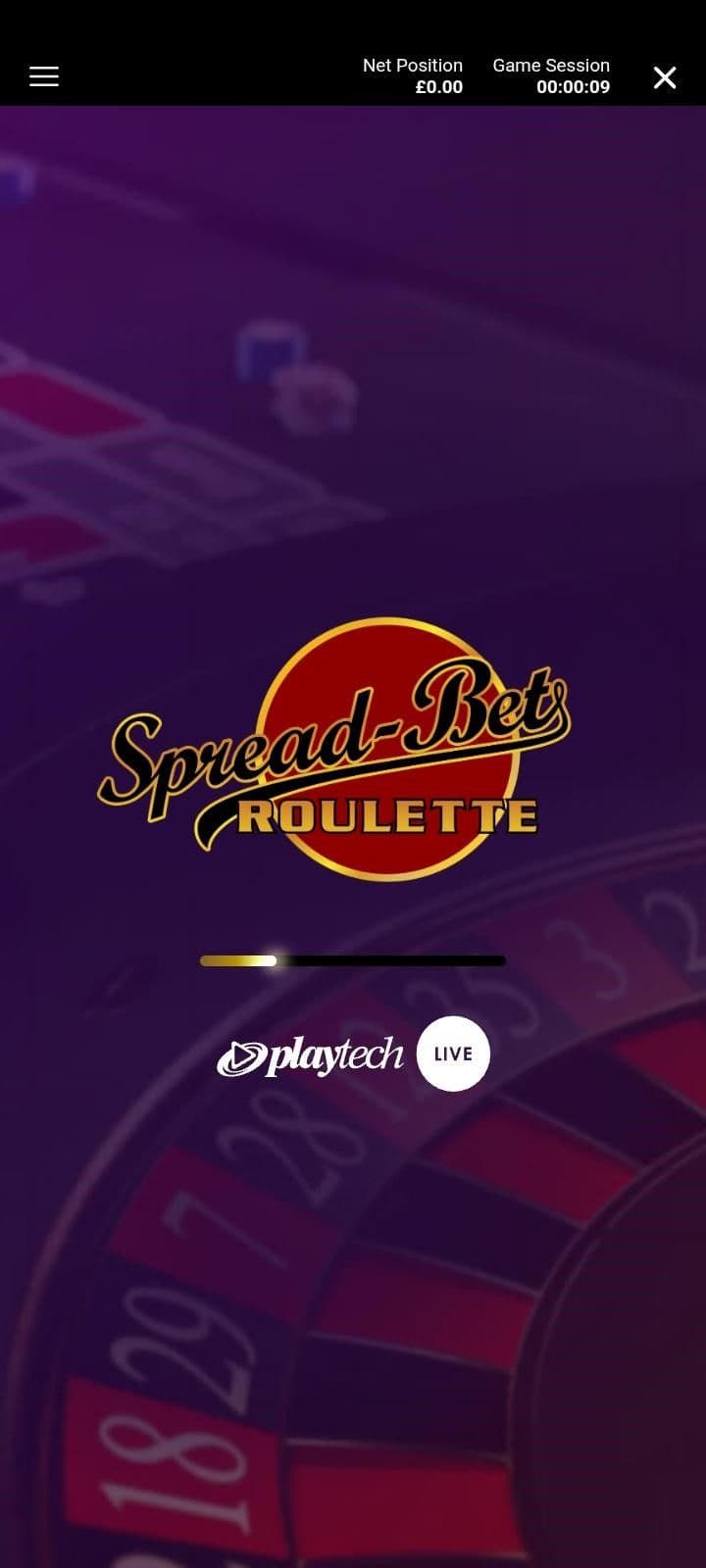 Find and open Spread Bet Live Roulette