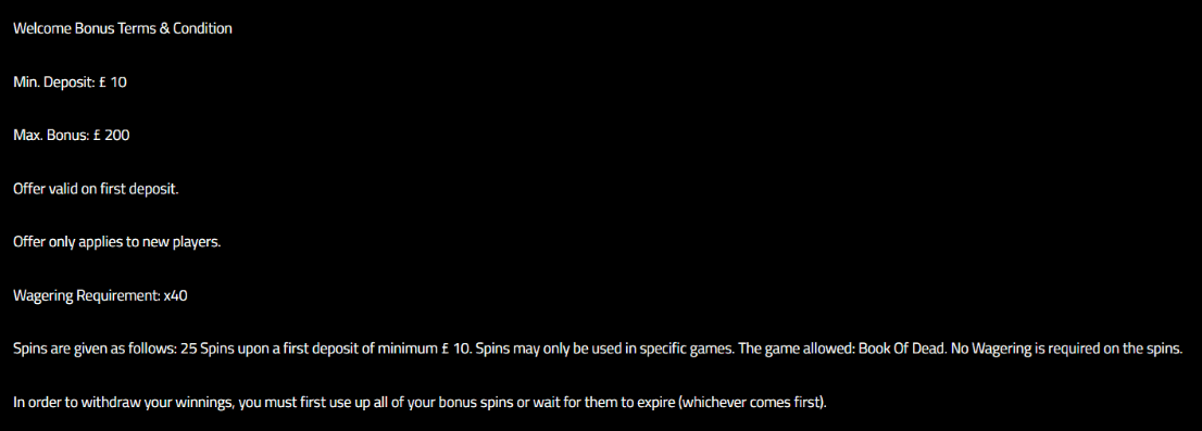 For the Casino Welcome Bonus Desktop