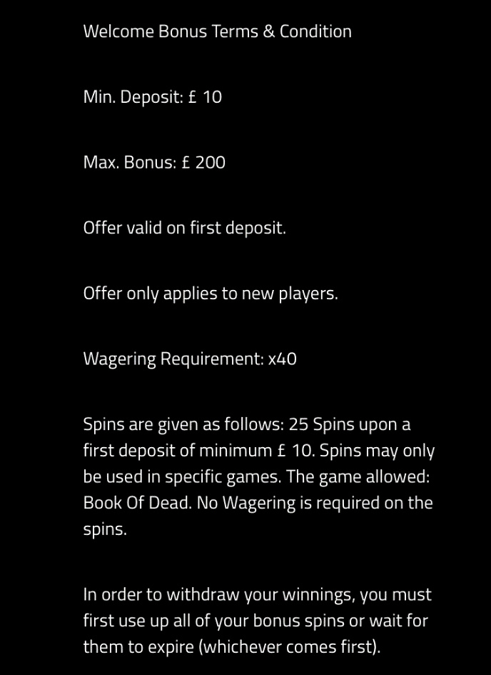 For the Casino Welcome Bonus Mobile
