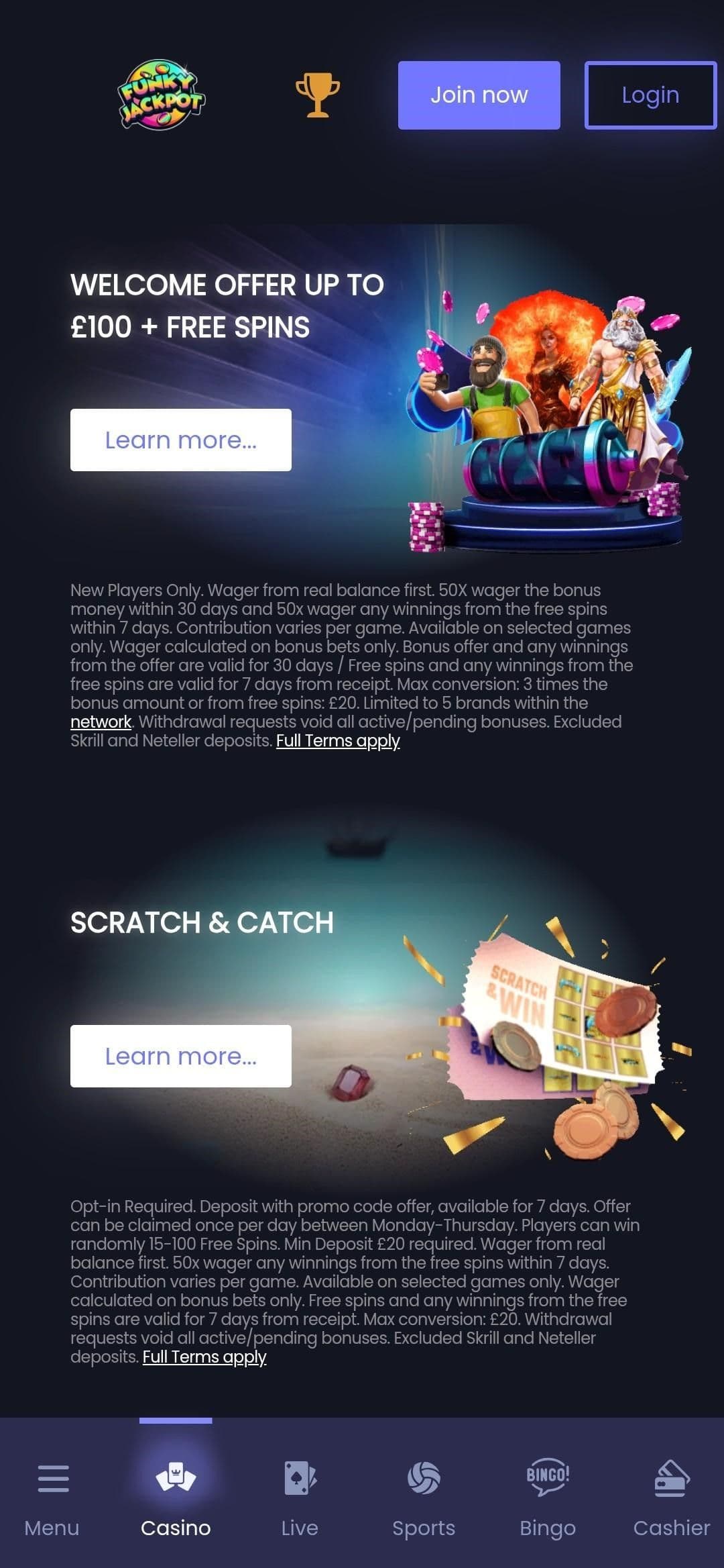 Funky Jackpot Casino Promotions