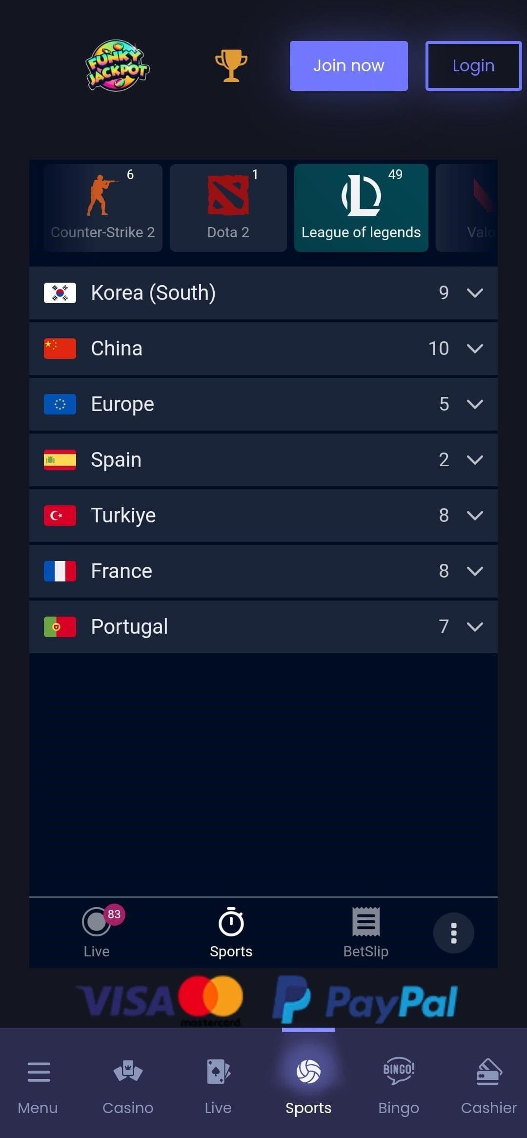 Funky Jackpot Esports Betting Review