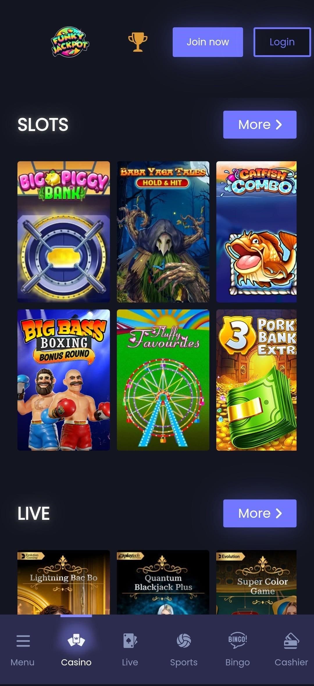 Funky Jackpot Mobile Experience 