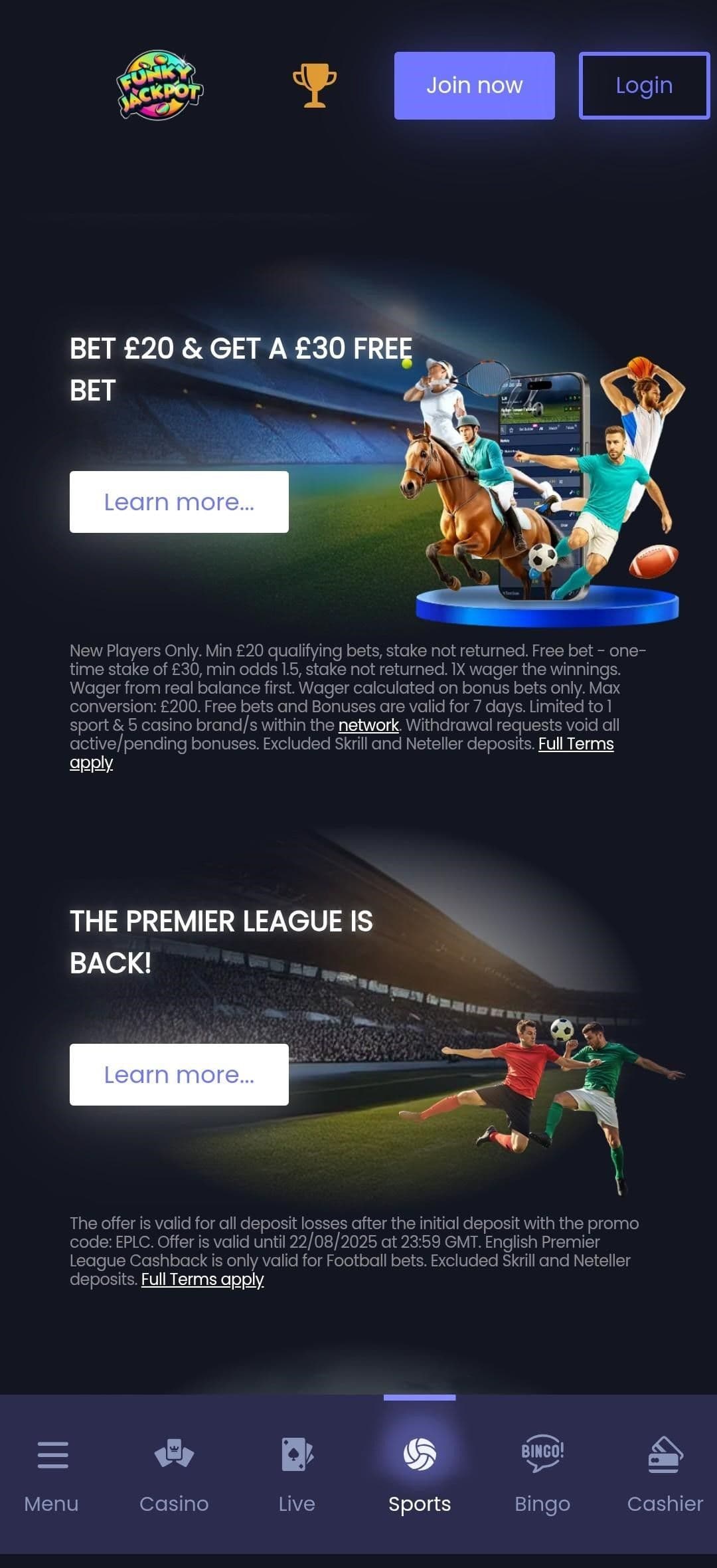 Funky Jackpot Sports Betting Promotions