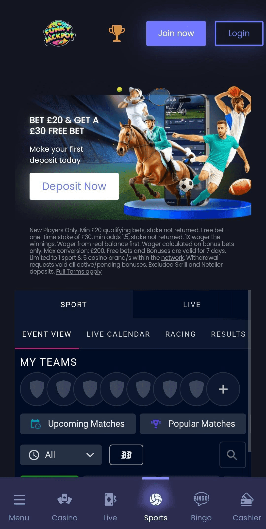 Funky Jackpot account