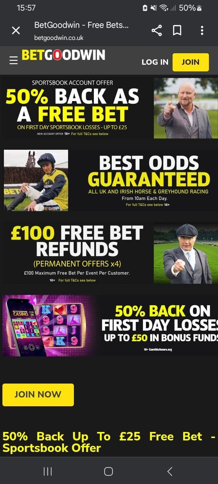 Go to the promotions page