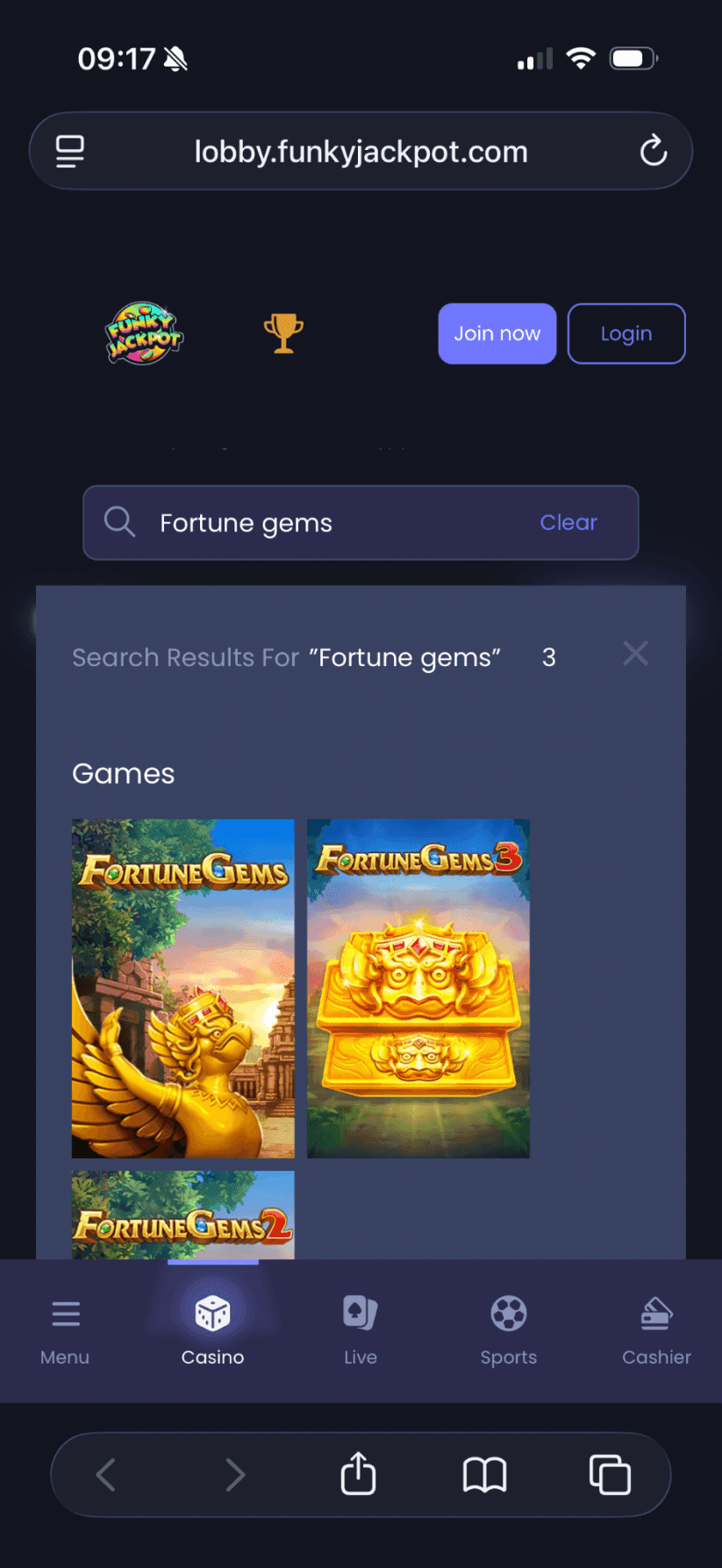 Head to the games lobby at your favourite casino