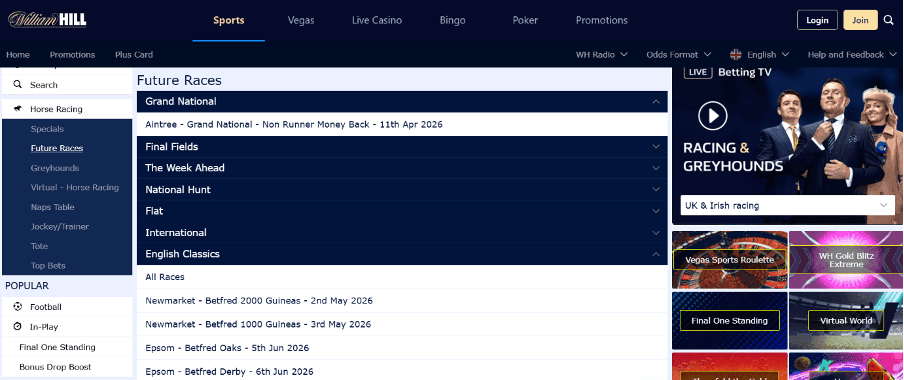 Horse Racing future betting