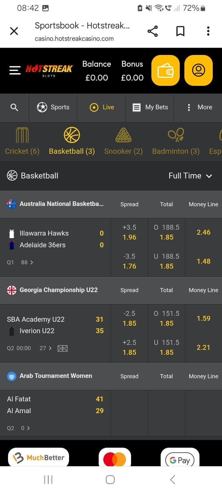 Hot Streak Sports Betting Odds 