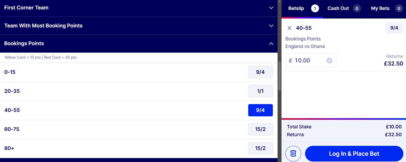 How Booking Points Betting Works