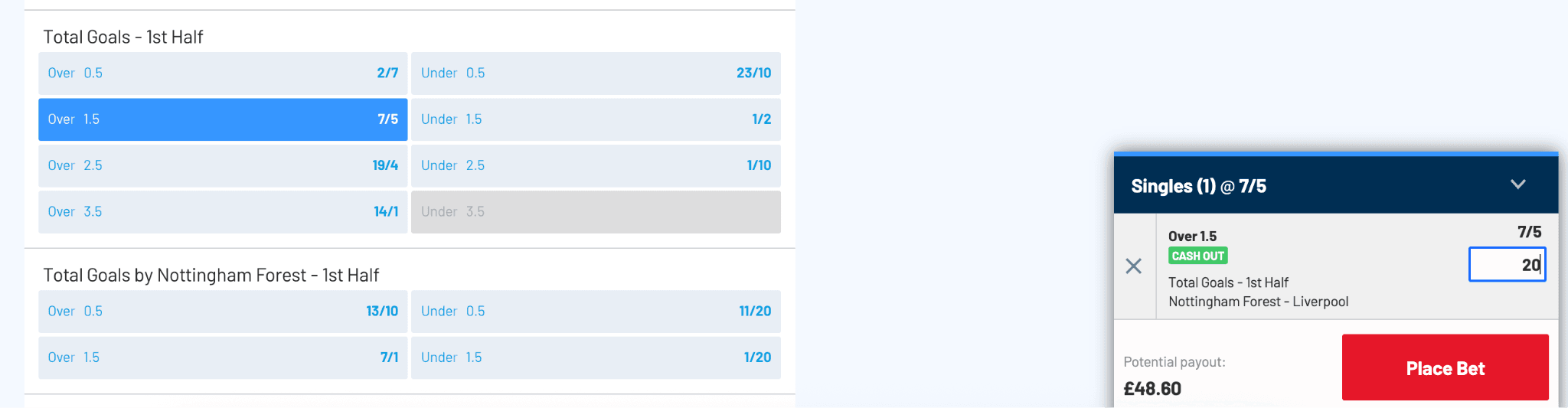 How First Half Goals Betting Works