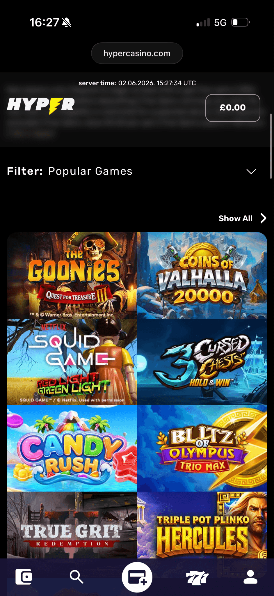 Hyper Casino Mobile Experience 