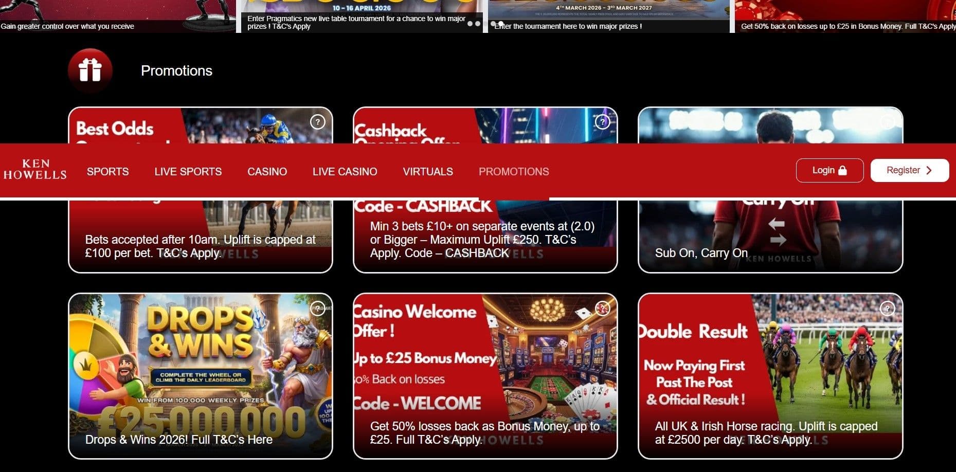 Ken Howells Bonuses & Promotions