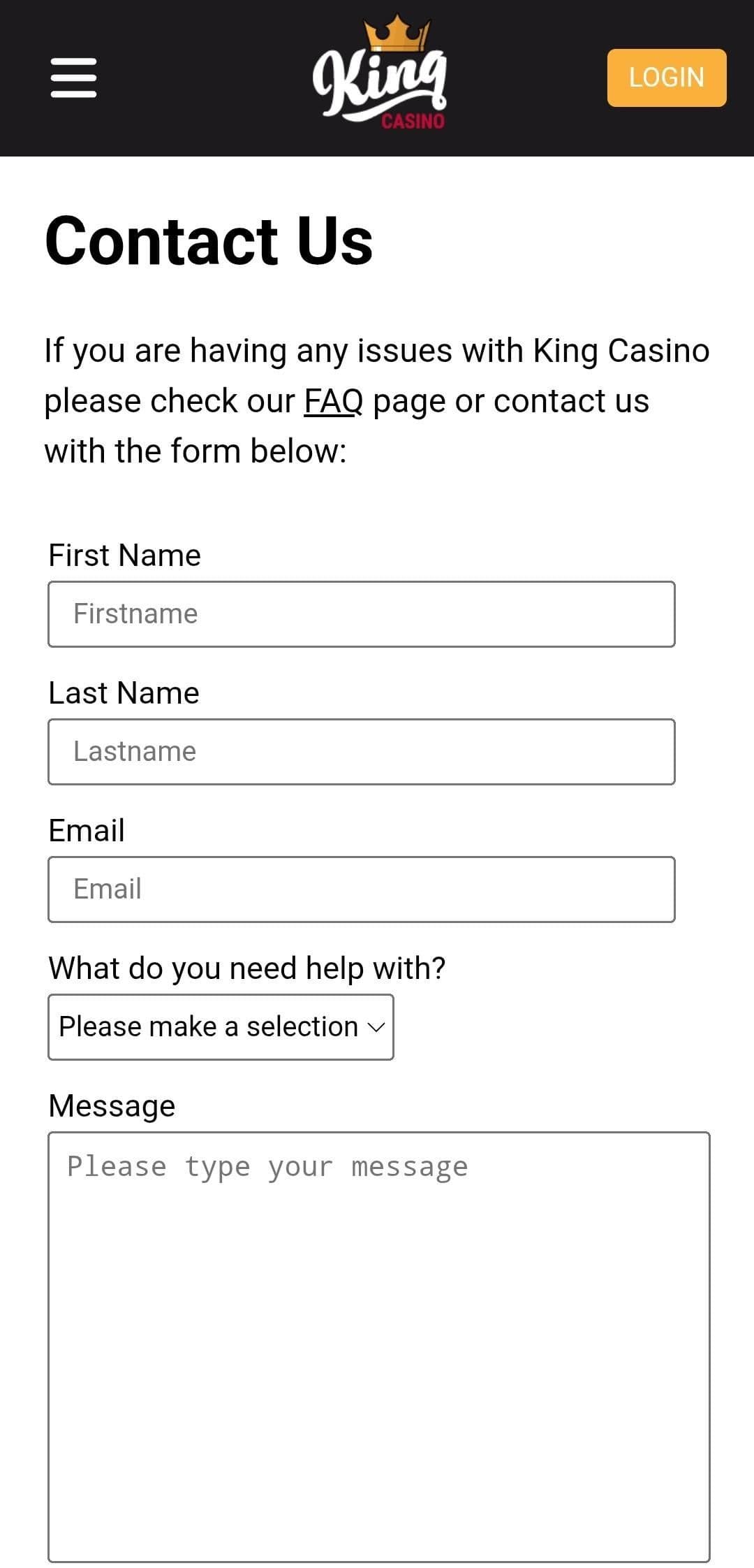King's Casino Complaints Process