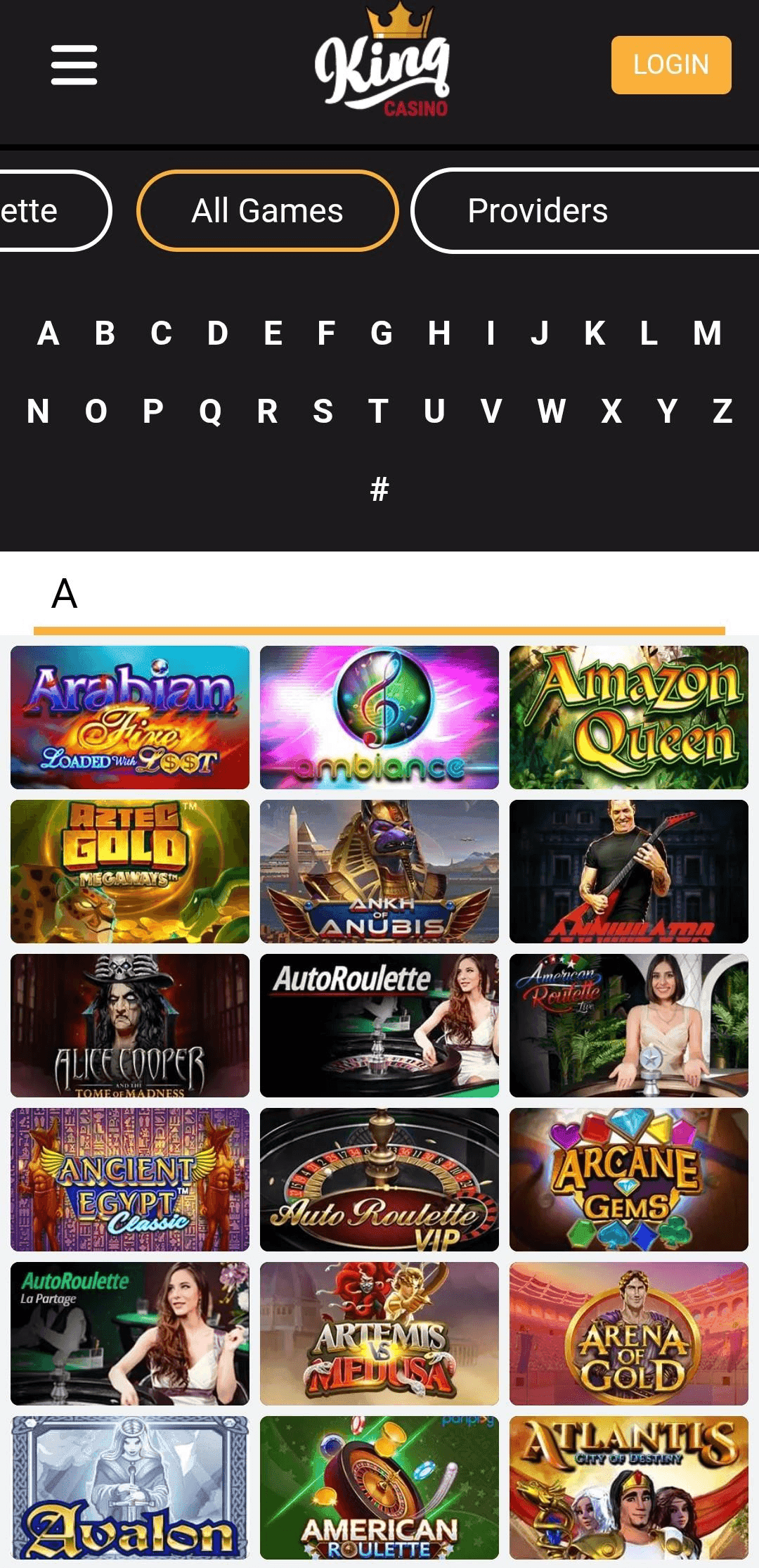 Kings Casino Casino Game Selection.png